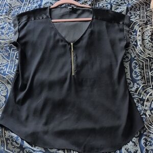 Black Zippered Women's Top
